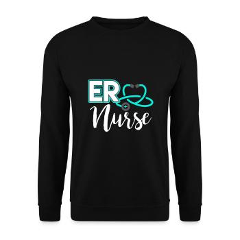 Krankenschwester in der Notaufnahme Medizinische Krankenpflegeschule in der Notaufnahme - Unisex Pullover - Schwarz - Vorne - Alina (178cm) & Michal (187cm)