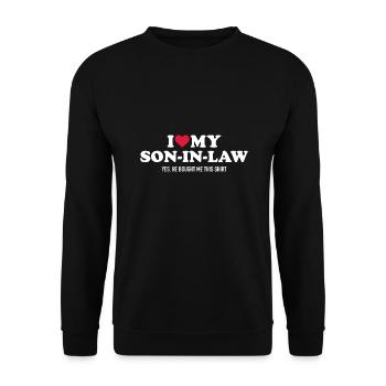 I love my son-in-law for father-in-law - Unisex Sweatshirt - black - Front - Alina (178cm) & Michal (187cm)