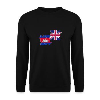 Kambodscha UK Flagge Britisch Kambodschaner - Unisex Pullover - Schwarz - Vorne - Alina (178cm) & Michal (187cm)