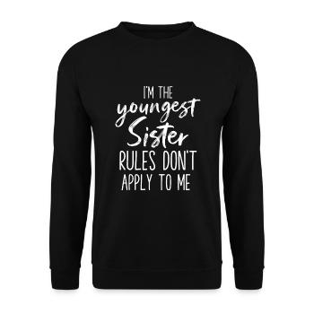 Les règles de la plus jeune sœur ne s’appliquent pas à moi - Sweat-shirt Unisexe - noir - Devant - Alina (178cm) & Michal (187cm)