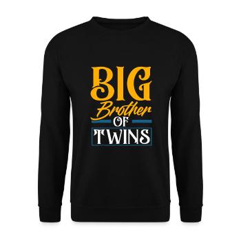 Grand Frère De Jumeaux Nouveau Frère Frère - Sweat-shirt Unisexe - noir - Devant - Alina (178cm) & Michal (187cm)