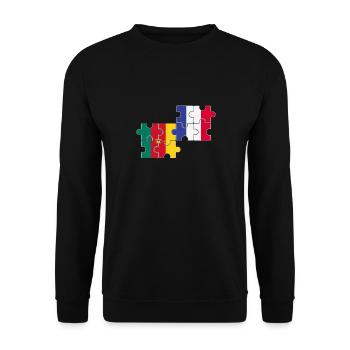 Cameroun France Drapeau Français Camerounais - Sweat-shirt Unisexe - noir - Devant - Alina (178cm) & Michal (187cm)