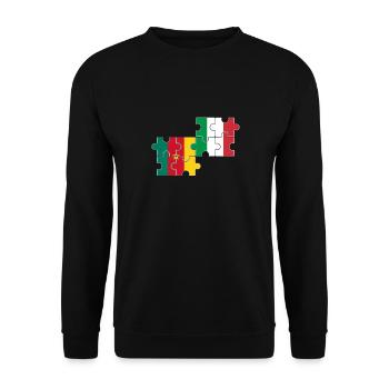 Cameroun Italie Drapeau Italiens Camerounais - Sweat-shirt Unisexe - noir - Devant - Alina (178cm) & Michal (187cm)