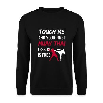 Lustiges Muay Thai - Muay Thai Sensei Dojo - Unisex Pullover - Schwarz - Vorne - Alina (178cm) & Michal (187cm)
