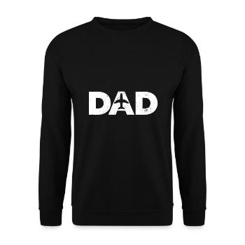 Pilot Dad Vatertagsgeschenk für Flugzeug - Unisex Pullover - Schwarz - Vorne - Alina (178cm) & Michal (187cm)