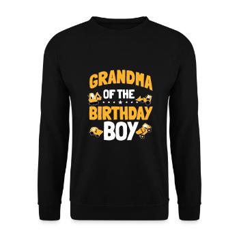 Grandma of the Birthday Boy Construction Worker - Unisex Sweatshirt - black - Front - Alina (178cm) & Michal (187cm)