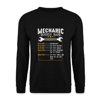 Mechanic Hourly Rate Labor Rates, Co-Workers Car - Unisex Sweatshirt - black - Front - Alina (178cm) & Michal (187cm)