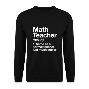 Mathelehrer Definition Lustig Zurück zur Schule - Unisex Pullover - Schwarz - Vorne - Alina (178cm) & Michal (187cm)