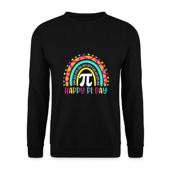 Regenbogen Happy Pi Tag Mathelehrer Jungen Mädchen - Unisex Pullover - Schwarz - Vorne - Alina (178cm) & Michal (187cm)