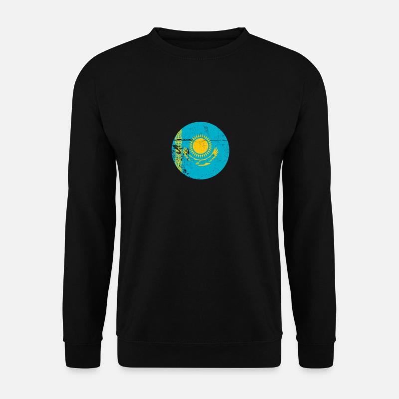 Kasachstan Vintage Kasachische Flagge Kasache - Unisex Pullover - Schwarz