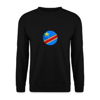 DR Kongo Vintage Kongolesische Flagge Kongolese - Unisex Pullover - Schwarz - Vorne - Alina (178cm) & Michal (187cm)