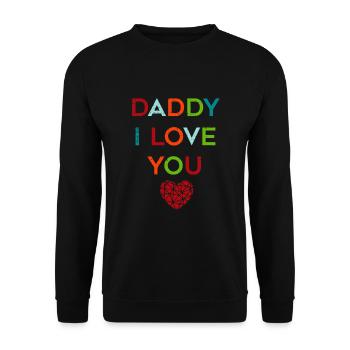 I Love Daddy Heart Dad Tee Gift Happy Fathers Day - Unisex Sweatshirt - black - Front - Alina (178cm) & Michal (187cm)