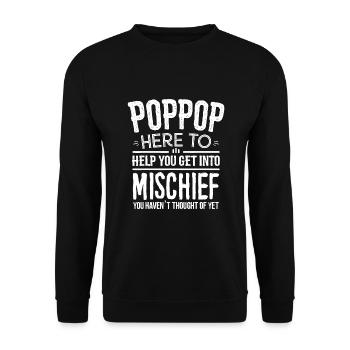 Mens Poppop Mischief Design from Grandchildren - Unisex Sweatshirt - black - Front - Alina (178cm) & Michal (187cm)