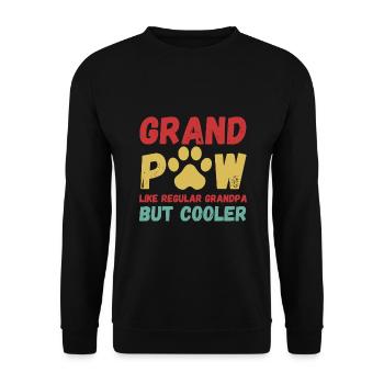 Grandpaw wie normaler Opa, aber cooler - Unisex Pullover - Schwarz - Vorne - Alina (178cm) & Michal (187cm)