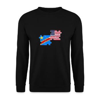 RD Congo USA Flag Américano-Congolais - Sweat-shirt Unisexe - noir - Devant - Alina (178cm) & Michal (187cm)