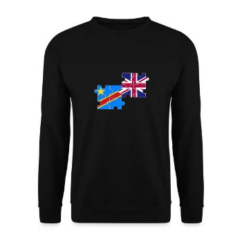 RD Congo Drapeau du Royaume-Uni Britanniques Congolais - Sweat-shirt Unisexe - noir - Devant - Alina (178cm) & Michal (187cm)