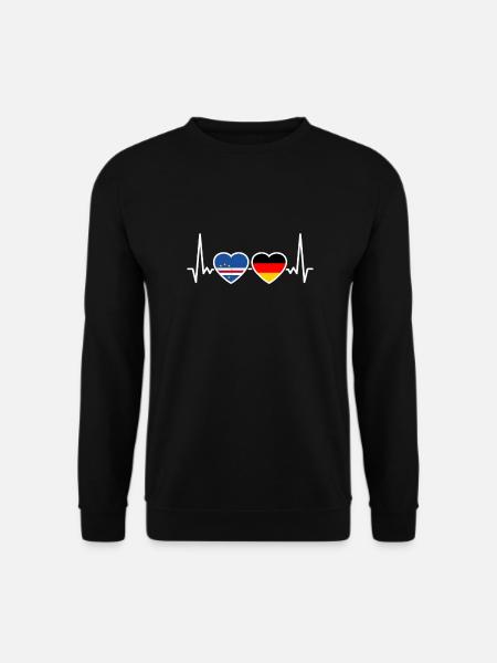 Cap-Vert Allemagne Heartbeat Flag Cap-Vert - Sweat-shirt Unisexe - noir