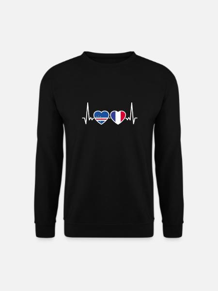 Cap-Vert France Heartbeat Flag Cap-Vert - Sweat-shirt Unisexe - noir