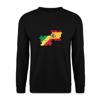 Republik Kongo Spanien Flagge Spanisch Kongolese - Unisex Pullover - Schwarz - Vorne - Alina (178cm) & Michal (187cm)