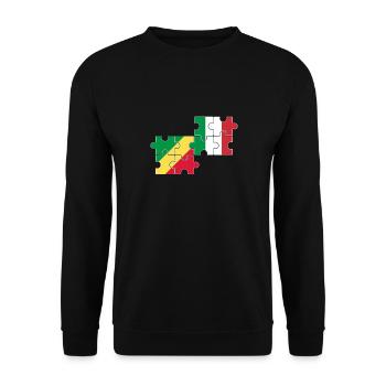Republik Kongo Italien Flagge Italienisch Kongole - Unisex Pullover - Schwarz - Vorne - Alina (178cm) & Michal (187cm)