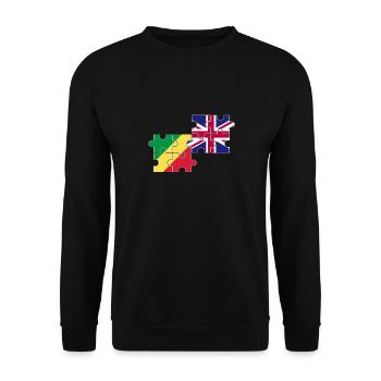 Kongo UK Flagge Britische Kongolesen - Unisex Pullover - Schwarz - Vorne - Alina (178cm) & Michal (187cm)