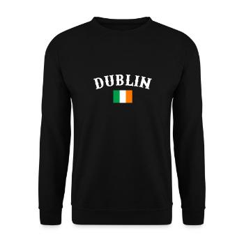 Dublin Irland Flagge Irische Ire - Unisex Pullover - Schwarz - Vorne - Alina (178cm) & Michal (187cm)