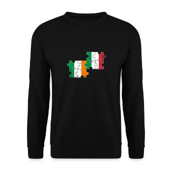 Ireland Italy Vintage Flag Italian Irish - Unisex Sweatshirt - black - Front - Alina (178cm) & Michal (187cm)