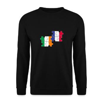 Ireland France Flag French Irish - Unisex Sweatshirt - black - Front - Alina (178cm) & Michal (187cm)
