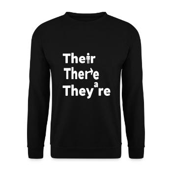 There Their They're , English Grammar - Unisex Sweatshirt - black - Front - Alina (178cm) & Michal (187cm)