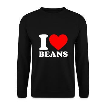 Ich liebe Bohnen - Unisex Pullover - Schwarz - Vorne - Alina (178cm) & Michal (187cm)