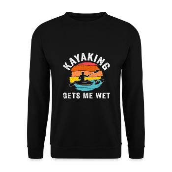 Kajakfahren macht mich nass für einen Kajakfahrer - Unisex Pullover - Schwarz - Vorne - Alina (178cm) & Michal (187cm)