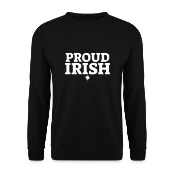 Proud Irish Ireland Irish Irish - Unisex Sweatshirt - black - Front - Alina (178cm) & Michal (187cm)