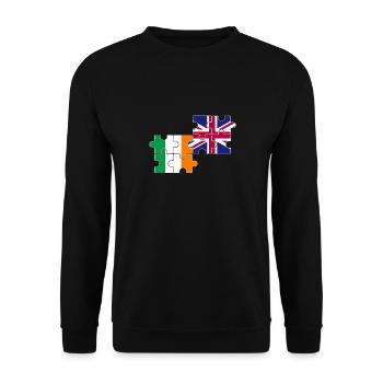 Irland UK Flagge Britischer Ire - Unisex Pullover - Schwarz - Vorne - Alina (178cm) & Michal (187cm)