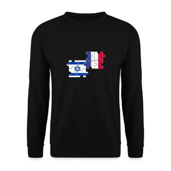Israel France Flag French Israeli - Unisex Sweatshirt - black - Front - Alina (178cm) & Michal (187cm)