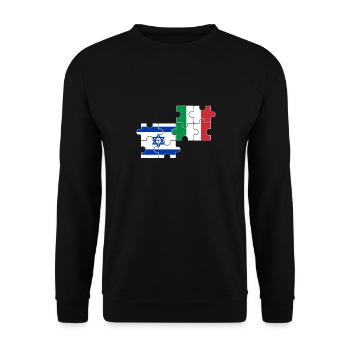 Israel Italy Flag Italian Israeli - Unisex Sweatshirt - black - Front - Alina (178cm) & Michal (187cm)