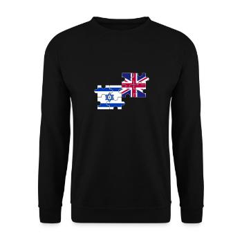 Israël Drapeau du Royaume-Uni Israélien britannique - Sweat-shirt Unisexe - noir - Devant - Alina (178cm) & Michal (187cm)