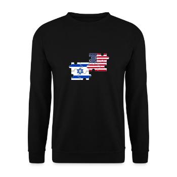 Israël USA Drapeau Américain Israélien - Sweat-shirt Unisexe - noir - Devant - Alina (178cm) & Michal (187cm)