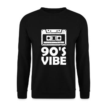 Retro Aesthetic Costume Party Outfit - 90s Vibe - Unisex Sweatshirt - black - Front - Alina (178cm) & Michal (187cm)
