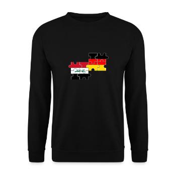 Irak Deutschland Flagge Deutsch Iraker - Unisex Pullover - Schwarz - Vorne - Alina (178cm) & Michal (187cm)