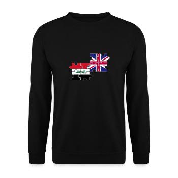 Irak UK Flagge Britisch Iraker - Unisex Pullover - Schwarz - Vorne - Alina (178cm) & Michal (187cm)