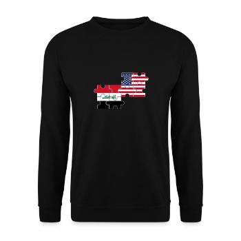 Irak États-Unis Drapeau Irakiens américains - Sweat-shirt Unisexe - noir - Devant - Alina (178cm) & Michal (187cm)