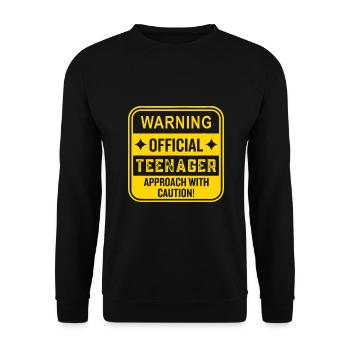 Warning Teenager Funny 13 Years Old Caution - Unisex Sweatshirt - black - Front - Alina (178cm) & Michal (187cm)