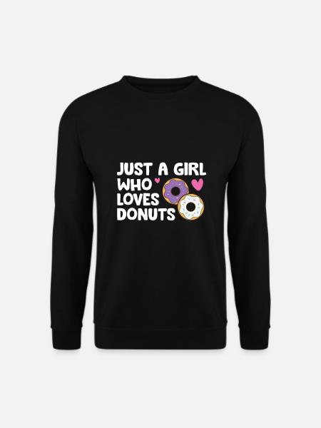 Nur ein Mädchen, das Donuts liebt Donut Essen Donut - Unisex Pullover - Schwarz