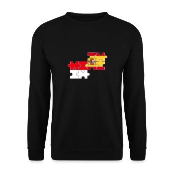 Indonesia Spain Flag Spanish Indonesian - Unisex Sweatshirt - black - Front - Alina (178cm) & Michal (187cm)