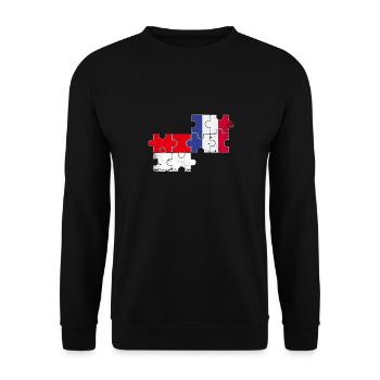 Indonesia France Vintage Flag Indonesian - Unisex Sweatshirt - black - Front - Alina (178cm) & Michal (187cm)