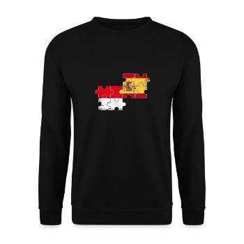 Indonesia Spain Vintage Flag Indonesian - Unisex Sweatshirt - black - Front - Alina (178cm) & Michal (187cm)