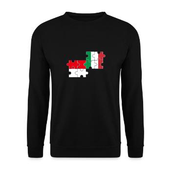 Indonesia Italy Flag Italian Indonesian - Unisex Sweatshirt - black - Front - Alina (178cm) & Michal (187cm)