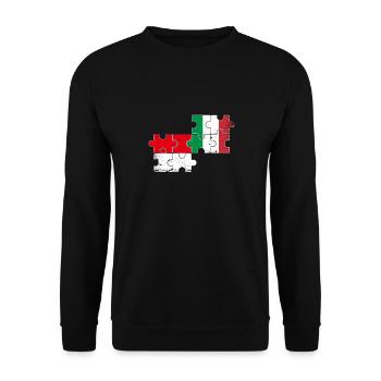 Indonesia Italy Vintage Flag Indonesian - Unisex Sweatshirt - black - Front - Alina (178cm) & Michal (187cm)