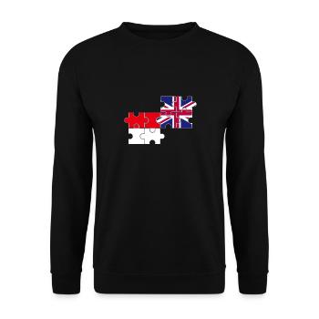 Indonesien UK Flagge Britisch Indonesisch - Unisex Pullover - Schwarz - Vorne - Alina (178cm) & Michal (187cm)