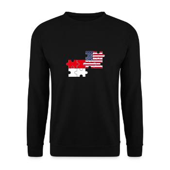 Indonésie États-Unis Drapeau Indonésien américain - Sweat-shirt Unisexe - noir - Devant - Alina (178cm) & Michal (187cm)